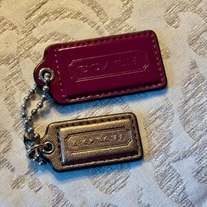 Coach Fuchsia and Metallic Gold Hang Tags